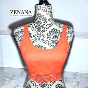ZENANA OUTFITTERS Peach Lace Bralette - Small